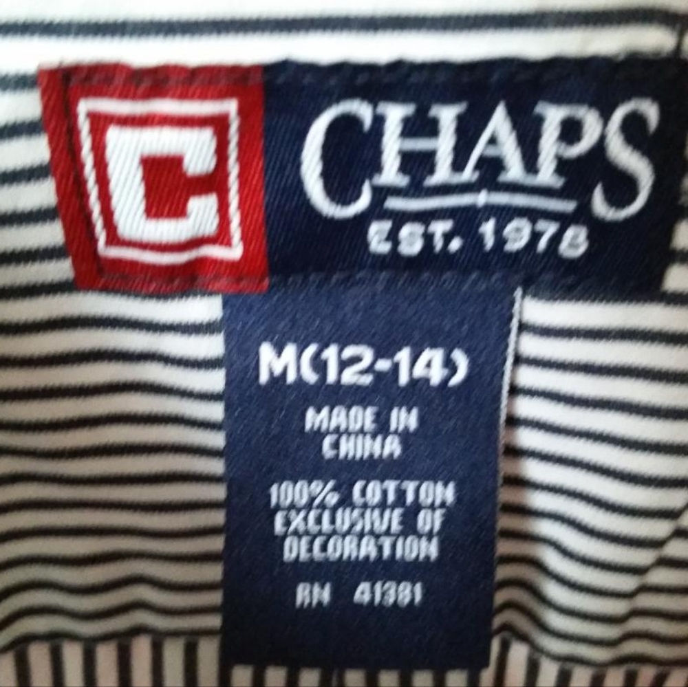 Chaps Ralph Lauren black and white dress shirt size 12-14